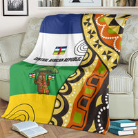 Central African Republic Blanket with Cartoon Baobab Design and Flag Pattern - Wonder Print Shop