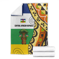 Central African Republic Blanket with Cartoon Baobab Design and Flag Pattern - Wonder Print Shop