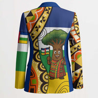 Central African Republic Blazer with Cartoon Baobab Design and Flag Pattern - Wonder Print Shop