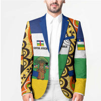 Central African Republic Blazer with Cartoon Baobab Design and Flag Pattern - Wonder Print Shop