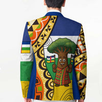 Central African Republic Blazer with Cartoon Baobab Design and Flag Pattern - Wonder Print Shop