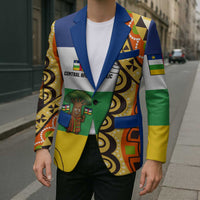 Central African Republic Blazer with Cartoon Baobab Design and Flag Pattern - Wonder Print Shop