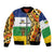 Central African Republic Bomber Jacket with Cartoon Baobab Design and Flag Pattern - Wonder Print Shop