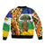 Central African Republic Bomber Jacket with Cartoon Baobab Design and Flag Pattern - Wonder Print Shop