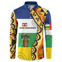 Central African Republic Button Sweatshirt with Cartoon Baobab Design and Flag Pattern - Wonder Print Shop
