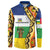 Central African Republic Button Sweatshirt with Cartoon Baobab Design and Flag Pattern - Wonder Print Shop