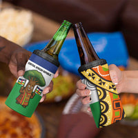 Central African Republic 4 in 1 Can Cooler Tumbler with Cartoon Baobab Design and Flag Pattern - Wonder Print Shop