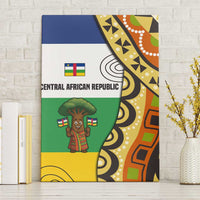 Central African Republic Canvas Wall Art with Cartoon Baobab Design and Flag Pattern - Wonder Print Shop