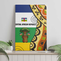 Central African Republic Canvas Wall Art with Cartoon Baobab Design and Flag Pattern - Wonder Print Shop