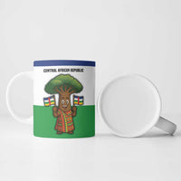 Central African Republic Ceramic Mug with Cartoon Baobab Design and Flag Pattern - Wonder Print Shop