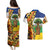Central African Republic Couples Matching Puletasi and Hawaiian Shirt with Cartoon Baobab Design and Flag Pattern - Wonder Print Shop