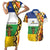 Central African Republic Couples Matching Short Sleeve Bodycon Dress and Hawaiian Shirt with Cartoon Baobab Design and Flag Pattern - Wonder Print Shop