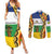 Central African Republic Couples Matching Summer Maxi Dress and Long Sleeve Button Shirt with Cartoon Baobab Design and Flag Pattern - Wonder Print Shop