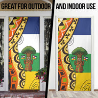 Central African Republic Door Cover with Cartoon Baobab Design and Flag Pattern - Wonder Print Shop