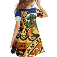Central African Republic Family Matching Long Sleeve Bodycon Dress and Hawaiian Shirt with Cartoon Baobab Design and Flag Pattern - Wonder Print Shop