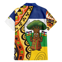 Central African Republic Family Matching Mermaid Dress and Hawaiian Shirt with Cartoon Baobab Design and Flag Pattern - Wonder Print Shop