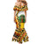 Central African Republic Family Matching Mermaid Dress and Hawaiian Shirt with Cartoon Baobab Design and Flag Pattern - Wonder Print Shop
