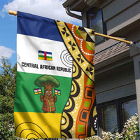 Central African Republic Garden Flag with Cartoon Baobab Design and Flag Pattern - Wonder Print Shop