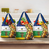 Central African Republic Grocery Bag with Cartoon Baobab Design and Flag Pattern - Wonder Print Shop