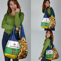 Central African Republic Grocery Bag with Cartoon Baobab Design and Flag Pattern - Wonder Print Shop