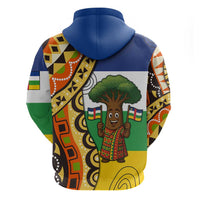 Central African Republic Hoodie with Cartoon Baobab Design and Flag Pattern - Wonder Print Shop