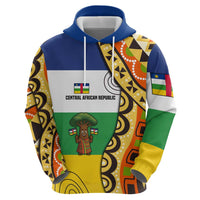 Central African Republic Hoodie with Cartoon Baobab Design and Flag Pattern - Wonder Print Shop