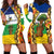 Central African Republic Hoodie Dress with Cartoon Baobab Design and Flag Pattern - Wonder Print Shop