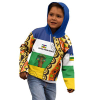 Central African Republic Kid Hoodie with Cartoon Baobab Design and Flag Pattern - Wonder Print Shop