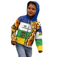 Central African Republic Kid Hoodie with Cartoon Baobab Design and Flag Pattern - Wonder Print Shop