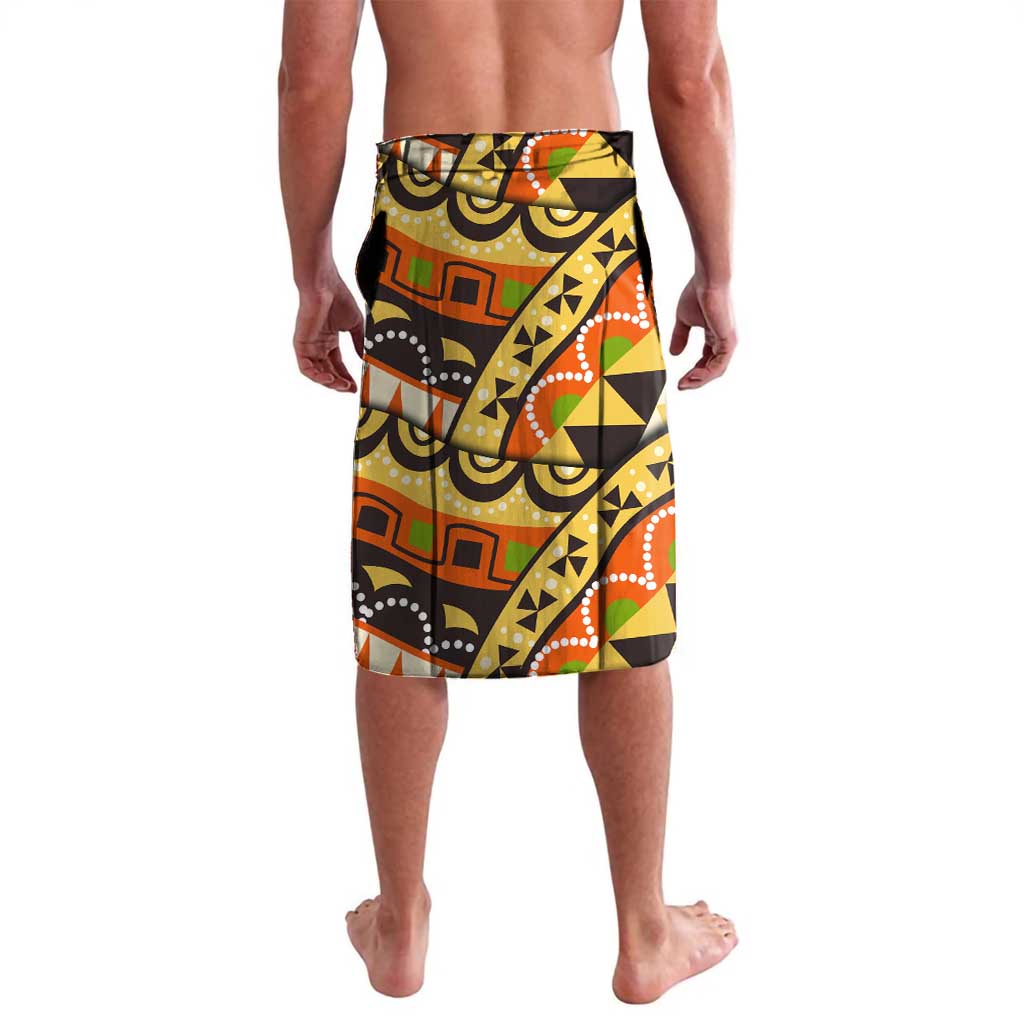 Central African Republic Lavalava with Cartoon Baobab Design and Flag Pattern - Wonder Print Shop