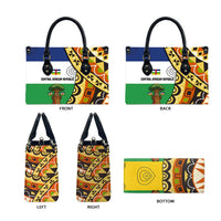 Central African Republic Leather Bag with Cartoon Baobab Design and Flag Pattern - Wonder Print Shop