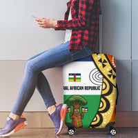 Central African Republic Luggage Cover with Cartoon Baobab Design and Flag Pattern - Wonder Print Shop