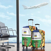 Central African Republic Luggage Cover with Cartoon Baobab Design and Flag Pattern - Wonder Print Shop