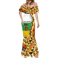 Central African Republic Mermaid Dress with Cartoon Baobab Design and Flag Pattern - Wonder Print Shop