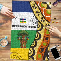 Central African Republic Puzzle with Cartoon Baobab Design and Flag Pattern - Wonder Print Shop