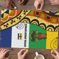 Central African Republic Puzzle with Cartoon Baobab Design and Flag Pattern - Wonder Print Shop