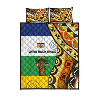Central African Republic Quilt Bed Set with Cartoon Baobab Design and Flag Pattern - Wonder Print Shop