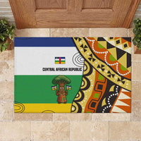 Central African Republic Rubber Doormat with Cartoon Baobab Design and Flag Pattern - Wonder Print Shop