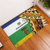 Central African Republic Rubber Doormat with Cartoon Baobab Design and Flag Pattern - Wonder Print Shop
