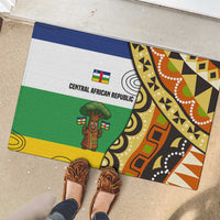 Central African Republic Rubber Doormat with Cartoon Baobab Design and Flag Pattern - Wonder Print Shop