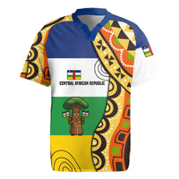 Central African Republic Rugby Jersey with Cartoon Baobab Design and Flag Pattern - Wonder Print Shop