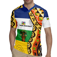 Central African Republic Rugby Jersey with Cartoon Baobab Design and Flag Pattern - Wonder Print Shop