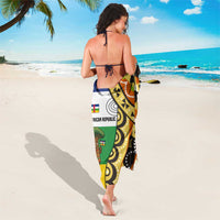 Central African Republic Sarong with Cartoon Baobab Design and Flag Pattern - Wonder Print Shop