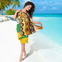 Central African Republic Sarong with Cartoon Baobab Design and Flag Pattern - Wonder Print Shop