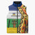 Central African Republic Sleeveless Puffer Jacket with Cartoon Baobab Design and Flag Pattern - Wonder Print Shop