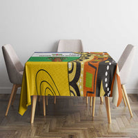 Central African Republic Tablecloth with Cartoon Baobab Design and Flag Pattern - Wonder Print Shop