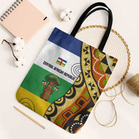 Central African Republic Tote Bag with Cartoon Baobab Design and Flag Pattern - Wonder Print Shop