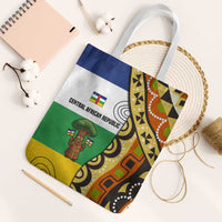Central African Republic Tote Bag with Cartoon Baobab Design and Flag Pattern - Wonder Print Shop