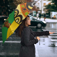Central African Republic Umbrella with Cartoon Baobab Design and Flag Pattern - Wonder Print Shop
