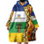 Central African Republic Wearable Blanket Hoodie with Cartoon Baobab Design and Flag Pattern - Wonder Print Shop